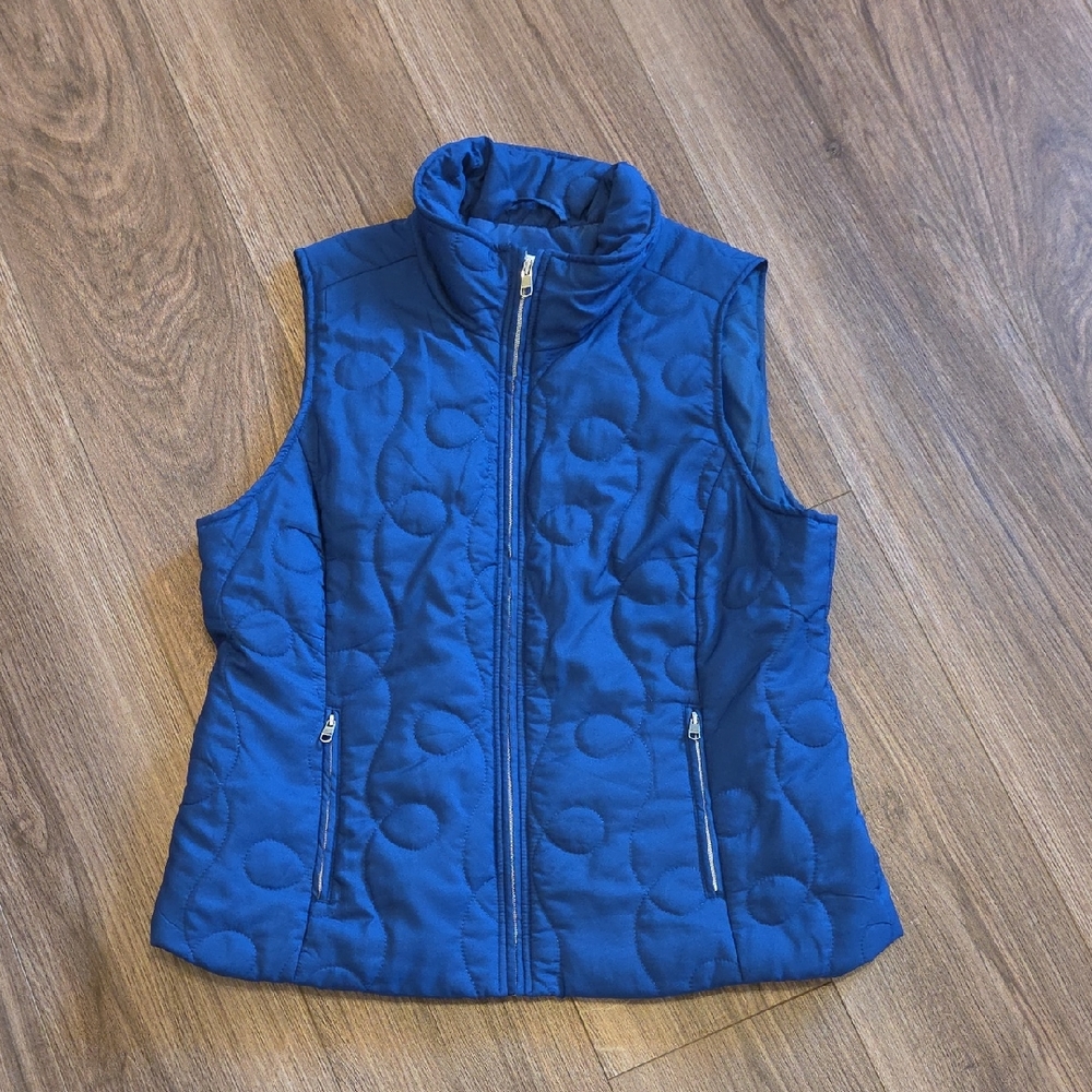 Christopher & Banks Dark Blue Quilted Vest